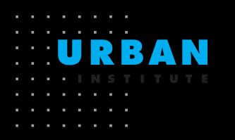 AB O U T T H E U R BA N I N S T I T U TE The nonprofit Urban Institute is dedicated to elevating the debate on social and economic policy.