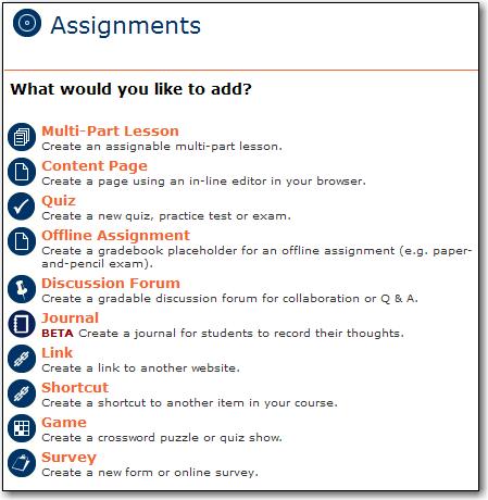In this example, we will assign a website for students to visit. 1. Go to the Assignment Center (click the ASSIGNMENT CENTER tab). 2. Click the Add an assignment button. 3.