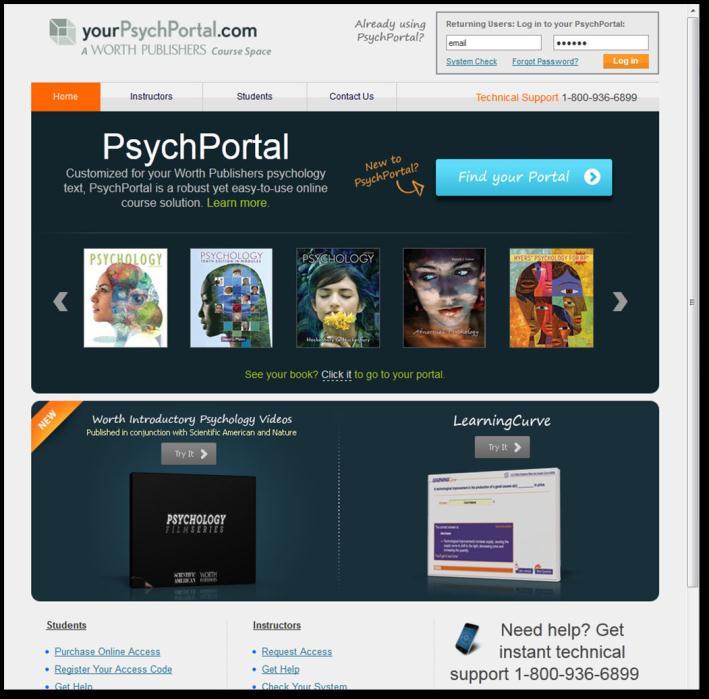 3 Directing Your Students to Access PsychPortal Once you ve set up your course, you will need to make sure your students know how to register and access your course.