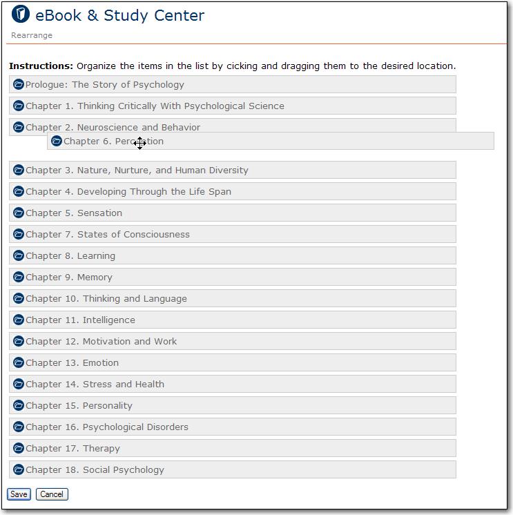 9 Customizing the ebook In addition to the annotation functionality noted above, the PsychPortal ebook provides powerful options to manage, customize and assign ebook content.