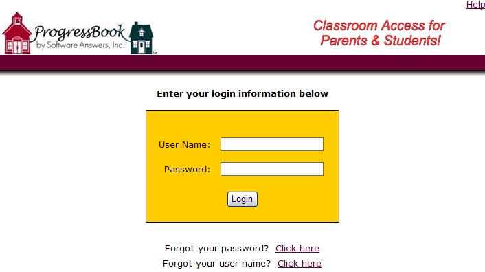Click on the red school house and you will see the login screen: Enter the user name and password you received.