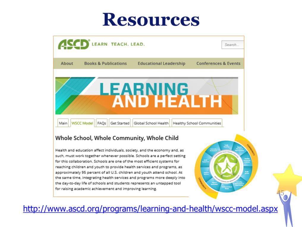 Resources: ASCD's Whole Child approach is an effort to transition from a focus on narrowly defined academic achievement to one that promotes the long-term development and success of all