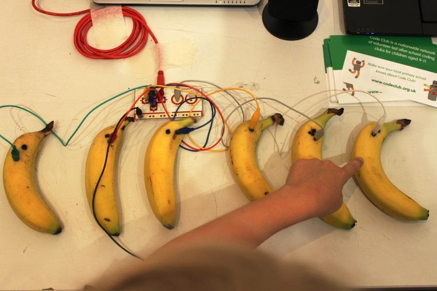 Hardware: Makey- Makey Board able to connect with PC/laptop with a usb cable and programmable with Scratch.