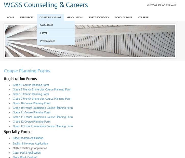 + WGSS Counselling + Careers Website Got to www.wgss.
