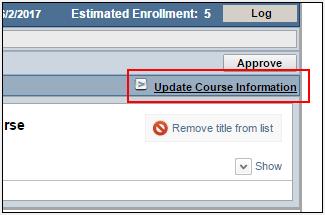 The class will then show with your updated information. Now back to the all-important adoption process for the course.