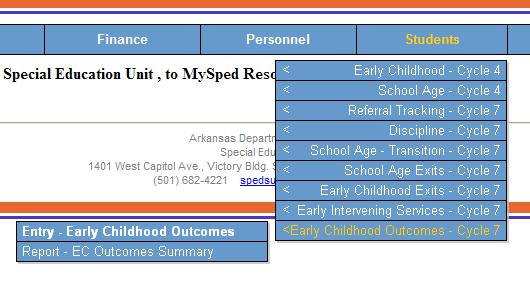 Have both Assessment Entry Date, Entry Scores, Assessment Exit Date, Exit Scores, and Improvement between entry and exit is indicated. 1. Click on Students. 2.