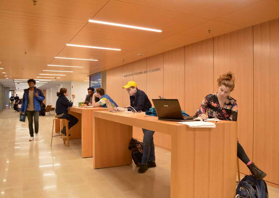 Entering the CTL from York Street, visitors encounter a welcome desk and common work