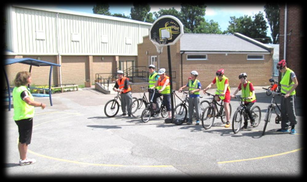 Seven pupils from Key Stage 4 took part in a cycling proficiency programme called