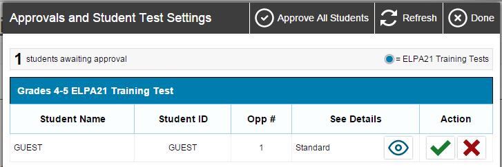You will have students sign in to the Training Test Administration site using their first name, SSID (under Student ID ), and the session ID from step 7.b. (see page 11 for instructions to students).