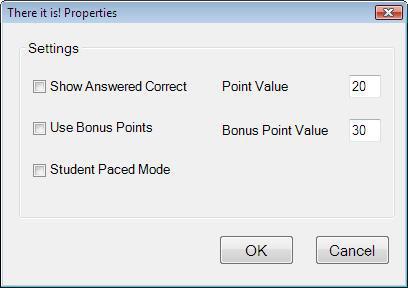 To set the standard and bonus point value distributed to teams/students: 1. Open CPS from your desktop icon. 2. Click the Engage>Team Activities tab. 3. Click Settings in the There It Is! group.