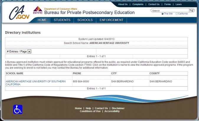 BUREAU FOR PRIVATE POST SECONDARY EDUCATION (BPPE) Established under a new Private Postsecondary Education Act and created a new oversight Bureau within DCA for the purpose of regulating private