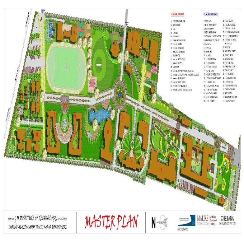 The master plan indicating different blocks in the campus is here with enclosed. 4.1.