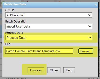 If you receive no errors, click the drop down arrow in the Process Data field and select Process Data. a. Click Process.