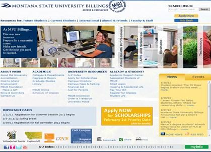 MSU Billings Home Page www.msubillings.edu 1. Click on Schedule of Classes (located under Academics on the homepage). Setting Up Your Class Schedule 3. Select Subject.