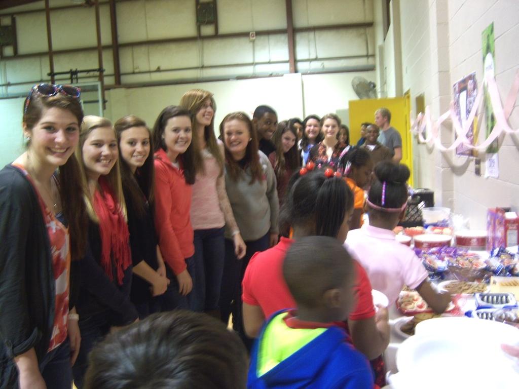 Party, Party, Party... Members of the Gibson County Student Leadership Association sponsored a party to celebrate Valentine s Day at the club.