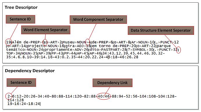 Figure 5-10 : DpAn Input File Format. Each sentence representations have the same format and as it can be seen in Figure 5.9 starts with the sentence ID.