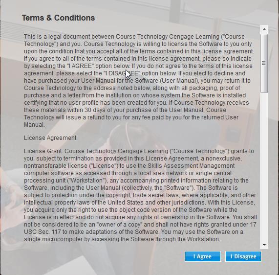 Step 4 When the SAM Terms and Conditions page displays, click I