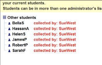 Collecting students Once students have been added to the system, they can be shared by more than one Wordshark
