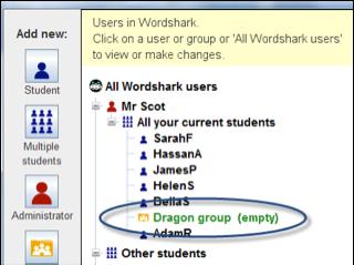 You will now be able to click on the students and drag them into the group (or to