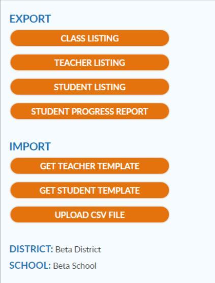 Using an Admin account, click Edit School (for more on finding Edit School, see page 3). Importing Teachers You can create new teacher accounts or update existing accounts using this tool.
