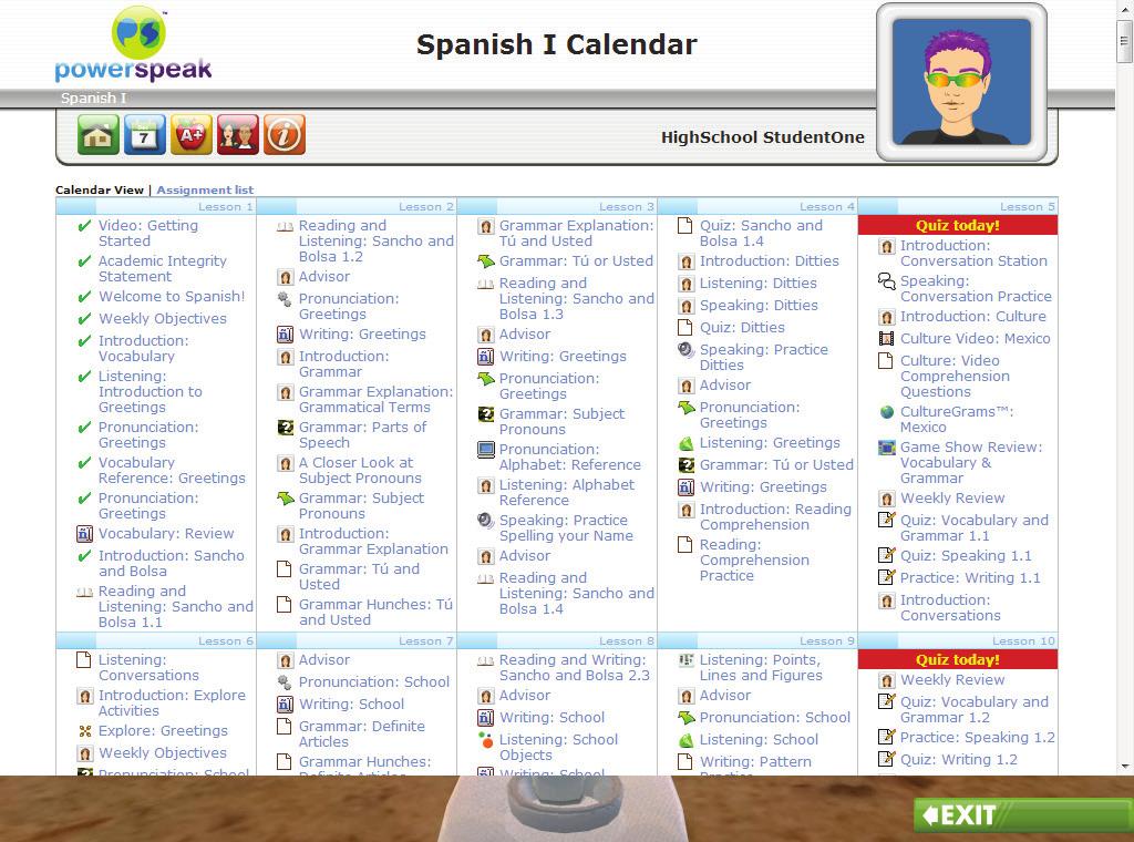 Powerspeak World Language Courses The Powerspeak World Language courses offered by Edgenuity use a different interface than other courses.