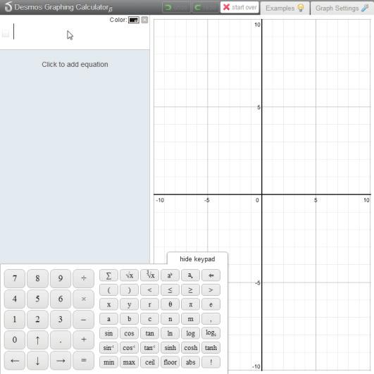 To access the Graphing Calculator, students can hover over the Standard Calculator icon to bring up a fly-out menu of additional