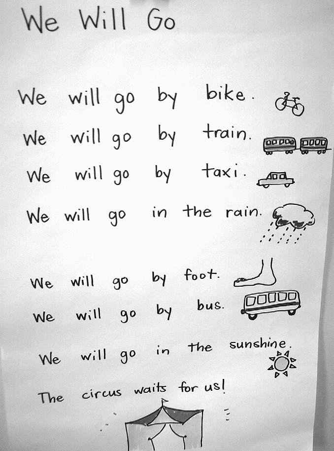 2 PLAYING WITH POEMS Figure 1 1 An illustrated chart of the poem We Will Go add another level of support for your students.