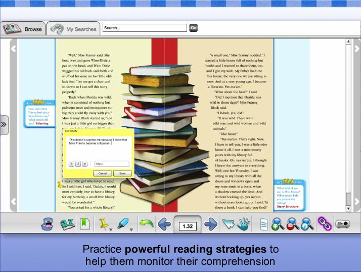 Student etext With Reading Street, students are no longer forbidden to write in their textbooks.