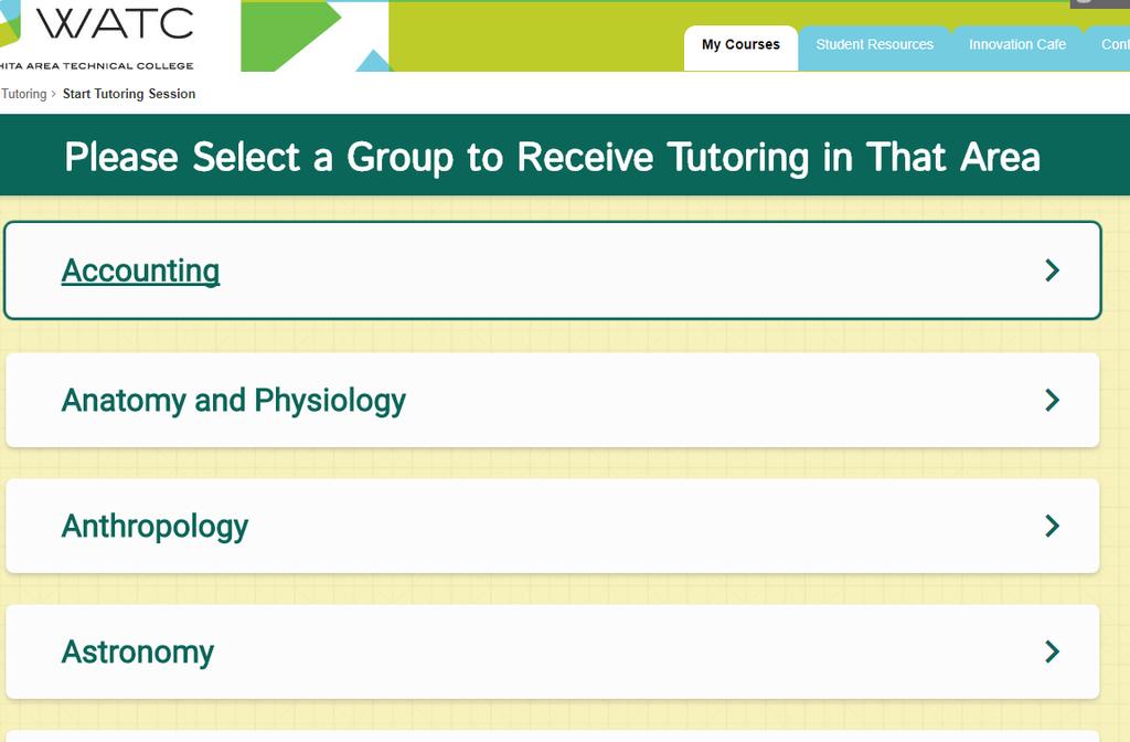 What Subject Do You Need Help With? There are 30 different subject areas to choose from for tutoring.