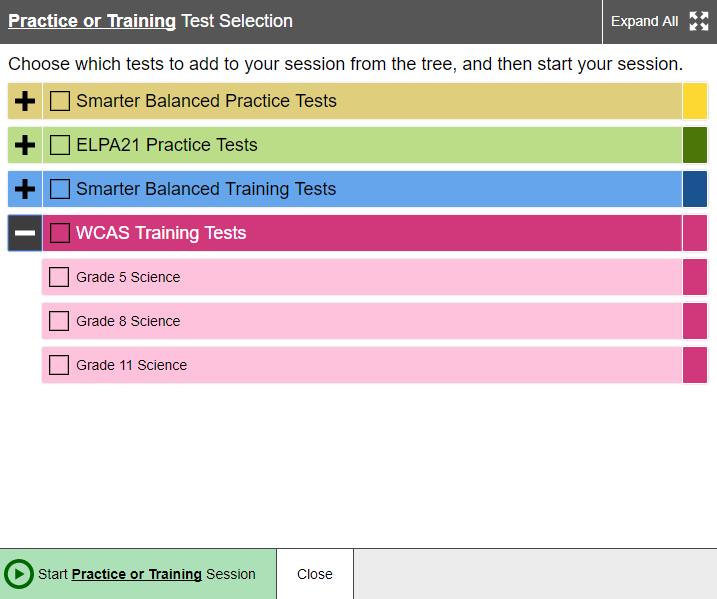 Training Tests available. Select the Start arrow at the bottom of the box to start the session. 7. The session ID appears at the top of the screen. Write down this session ID.