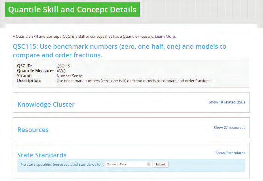 Connecting Assessment to Instruction Learning Resources Math Skills Database View QSC Details View the details of the target skill or concept for instruction in order to support planning for