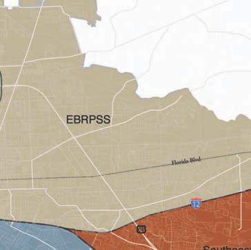 Map 3 Existing and Possible School Districts in East Baton Rouge: Neighborhoods PRESENT STATUS OF EBRPSS % Female Headed % Black Mean Family Income Population under 19 # of households Population