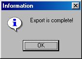 Step 4: A message indicates the export is completed.