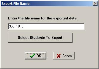 Step 2: The export file is named with the original source (roster) filename. Step 3: All students will be exported unless you click the button Select Students to Export.