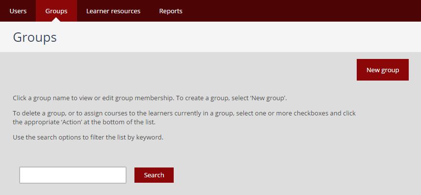 Creating a new group Tutor view A group is a simple and flexible way of associating a set of learners with one or more