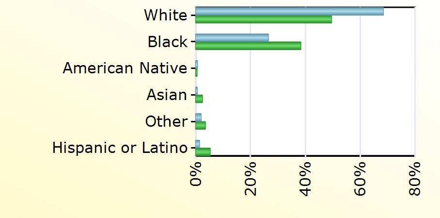 Virginia White 750 14,965 Black 291 11,584 American Native 8 173 Asian 7 759 Other 23 1,087 Hispanic or Latino 16 1,614