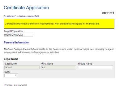 From the Application Menu, click Certificate Application. Be sure to click the Certificate Application, not Program Application.