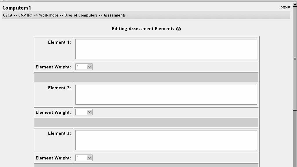 2.2.12.3 Error Banded Grading Strategy This grading strategy is based entirely on yes/no responses for the evaluation. Each element is set up with a yes/no system.