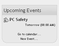 1.7 Upcoming Events This block shows your class what events are coming up (based on the calendar). It also includes a link to go to the calendar or to add new events (see 1.9.