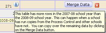 Neither a confirmation nor a verification dialog is displayed. CAVEAT: the Merge operation may have no effect on the total rows in each year.