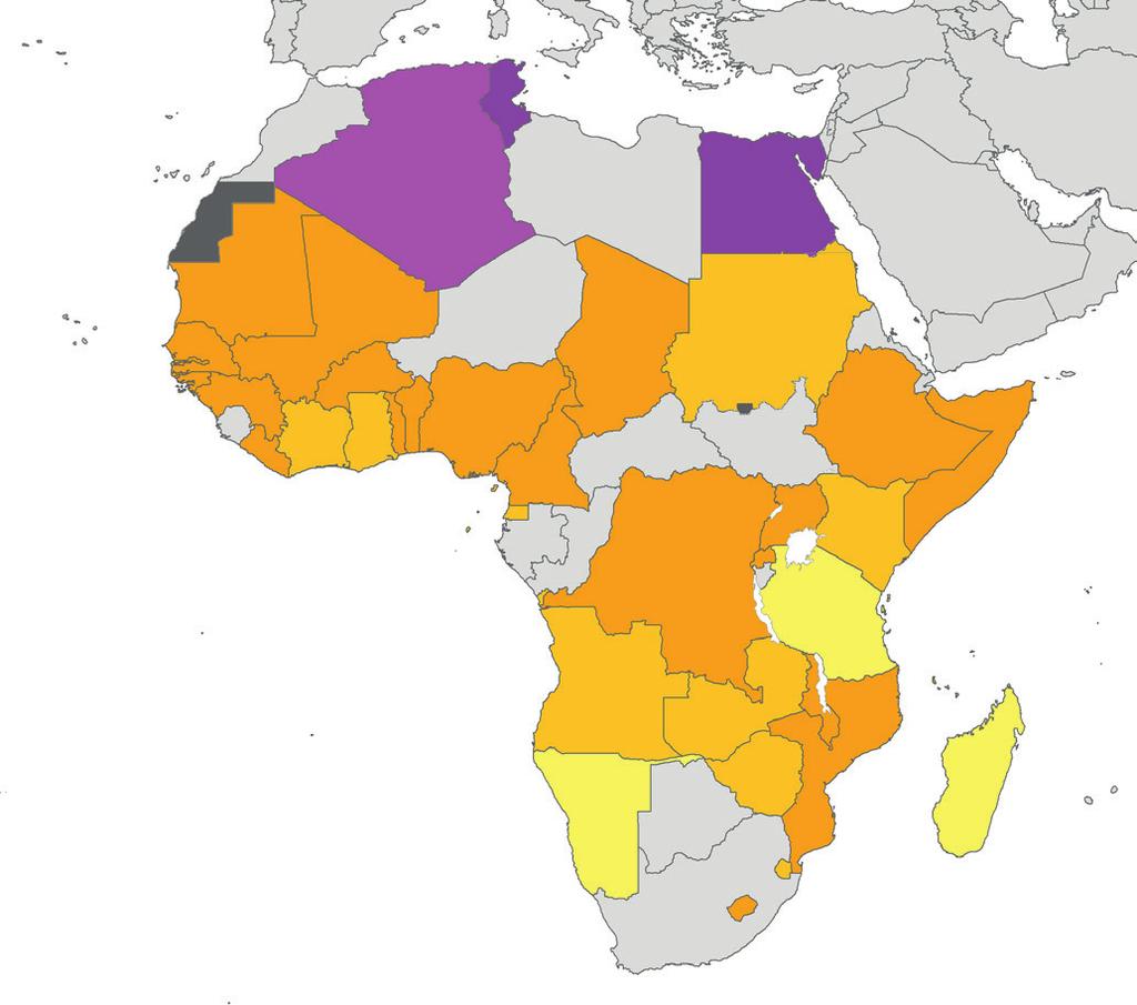 Hygiene coverage Proportion of population with basic, limited handwashing facilities or no facility in 215 81 million people in the WHO African Region lacked a basic handwashing facility in 215, 6