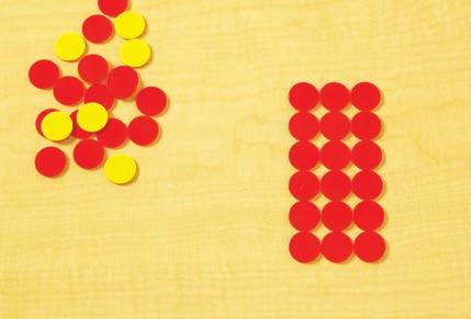 The array should have 3 rows with 6 counters in each row. Ask students to find the product. Fill in the answer for 3 6 on the board. 2. Have students model 6 groups of 3 using counters in an array.