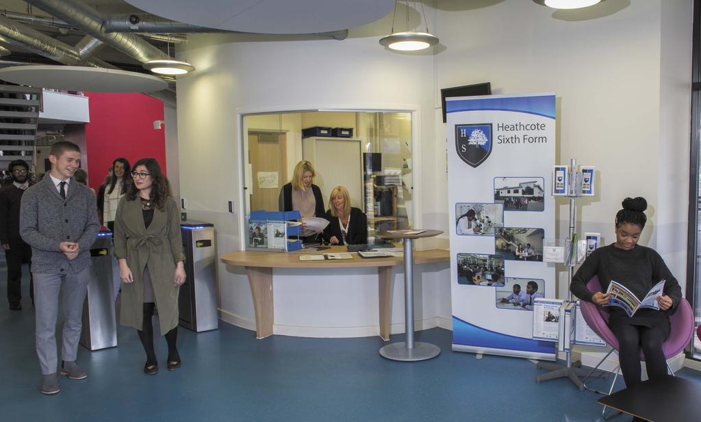 Purpose-Built Sixth Form Centre In 2009 Heathcote s success was rewarded with a grant of 6.1 million to design and build a new, state of the art Sixth Form Centre. This centre opened in 2011.