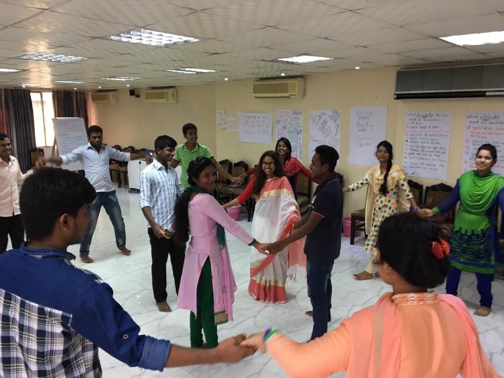 4. The group TfaC trained a group of 17 participants made up of 15 youth club members (6 female, 9 male) and 2 national volunteers (1 female, 1 male).