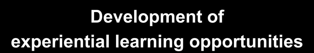 Development of experiential learning opportunities Relevant units (often advised by relevant committees): - focus at student outcomes - review University policies and plans - study