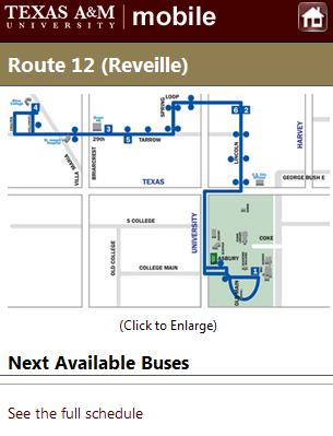 Transportation Campus Bus Route 12 ( Reveille )