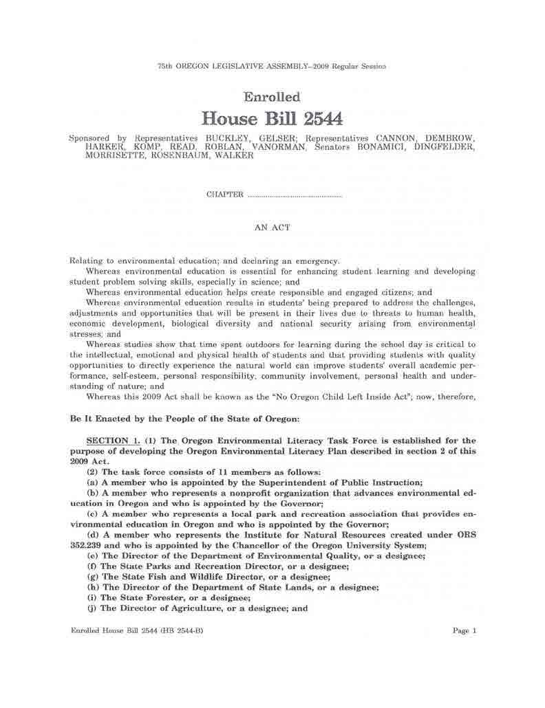 Appendix E: House Bill 2544 44 Oregon