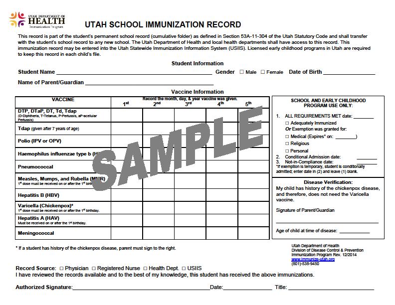 Documentation Requirements Appropriate immunization documentation must be provided BEFORE a student enters a school.