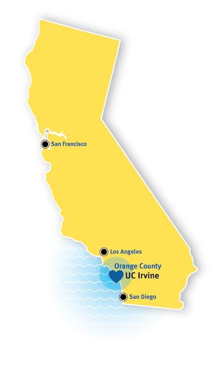 Location. Location. Location. UCI Law is located in the heart of Orange County, California one hour south of Los Angeles, one hour north of San Diego, one hour from the snow and 10 minutes from the beach.