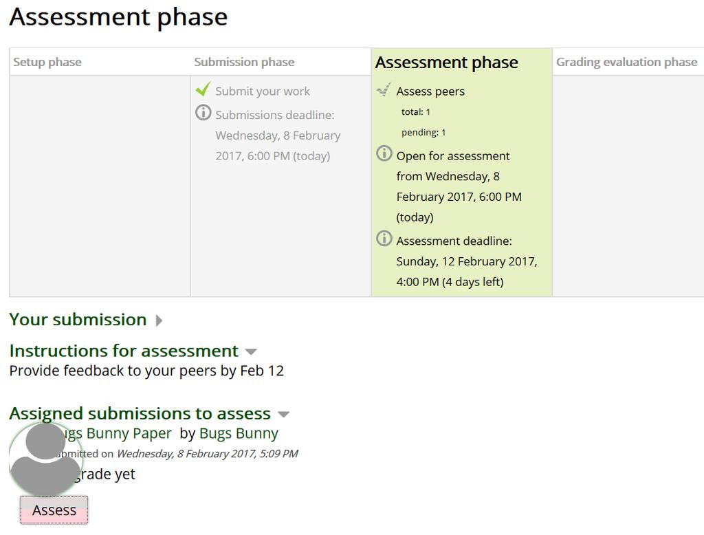 next phase after the submission deadline in the initial set up.